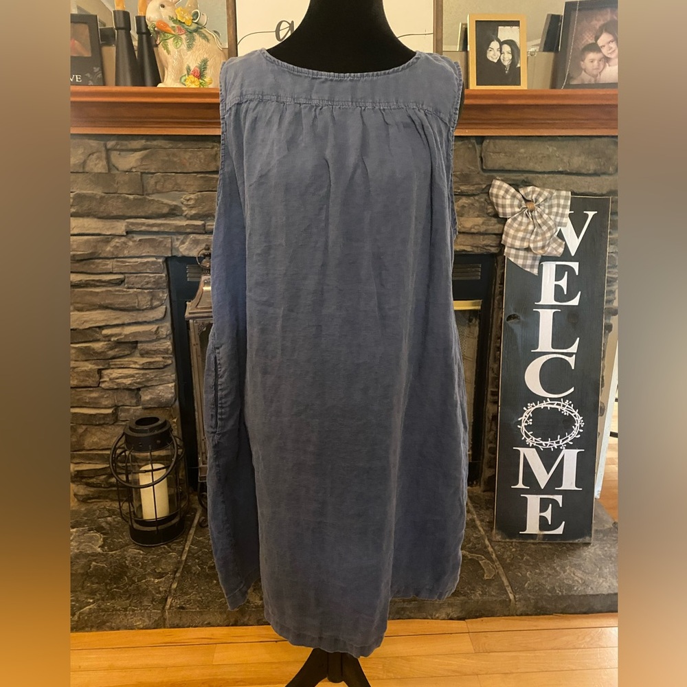 Cynthia Rowley Blue Chambray Linen Dress